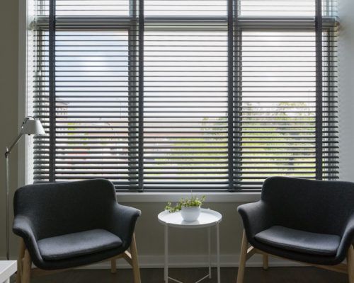 blinds in home office