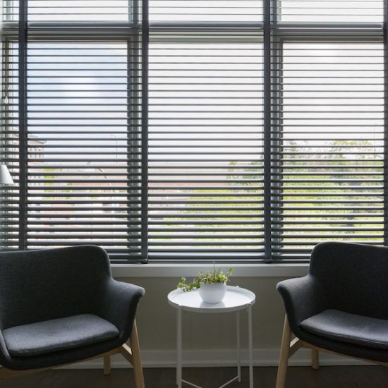 blinds in home office