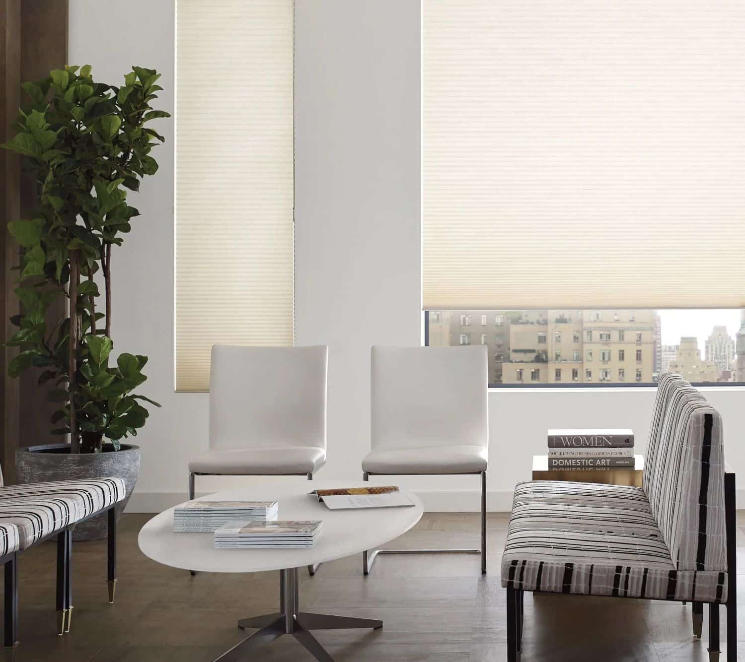 Cellular shades for commercial office buildings